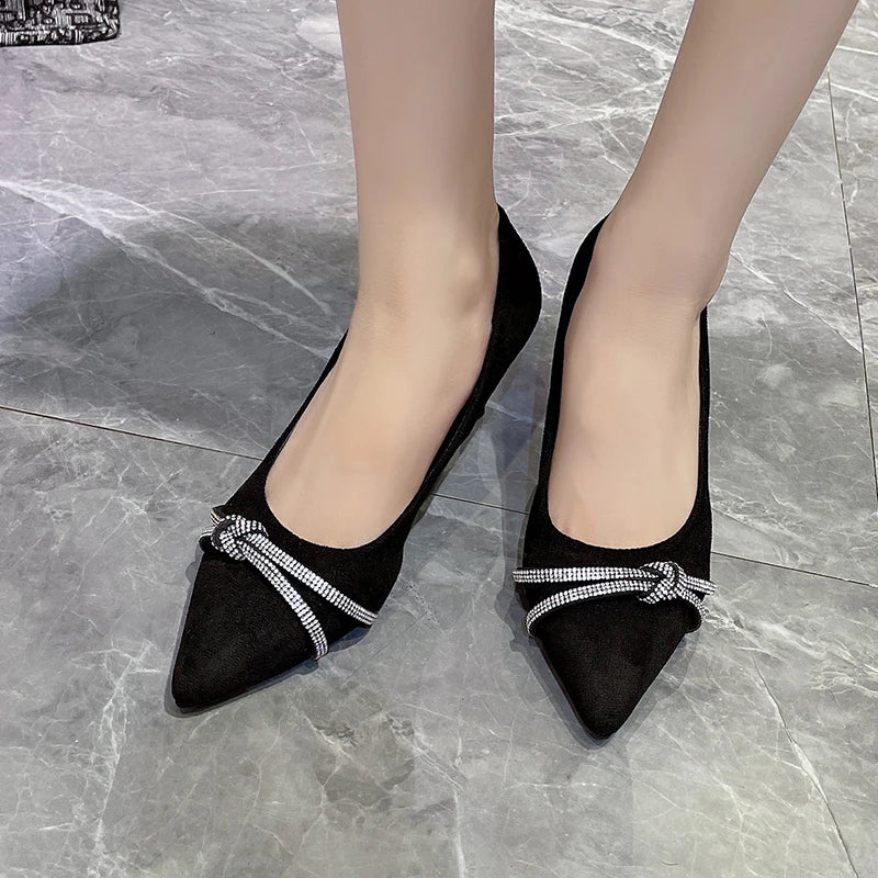 New Slip-On Ladies Elegant High Heels Shining Diamond High Heels Evening Dress Shoes