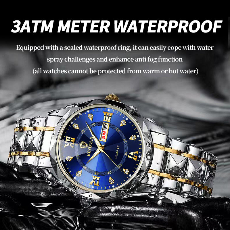 BINBOND Top Brand Luxury Fashion Quartz Watch Men Waterproof