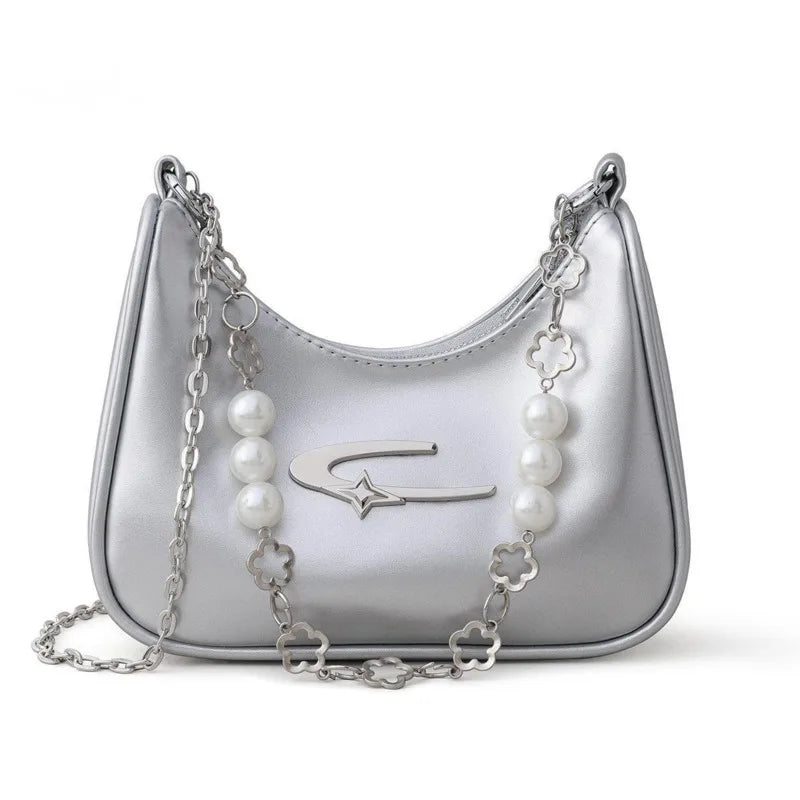 Fashion Silver Zippper Bag For Women