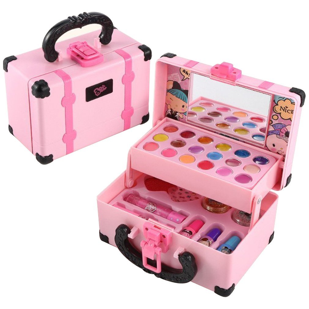 Children Makeup Cosmetics Pretend Playing Box Princess Make Up Girl