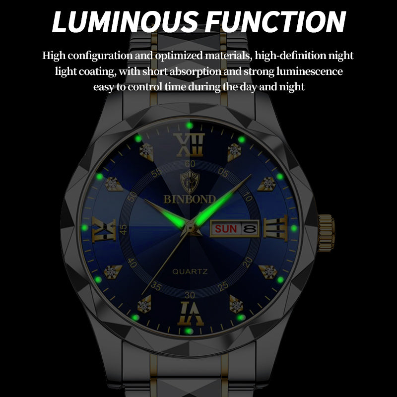 BINBOND Top Brand Luxury Fashion Quartz Watch Men Waterproof