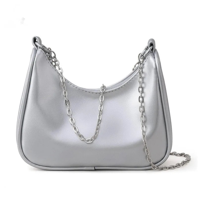 Fashion Silver Zippper Bag For Women