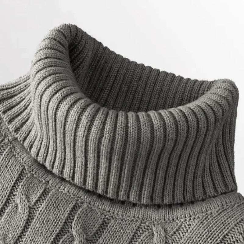 Men's High Neck Sweater Solid Color Pullover Knitted Warm Casual Turtleneck Sweatwear Woolen