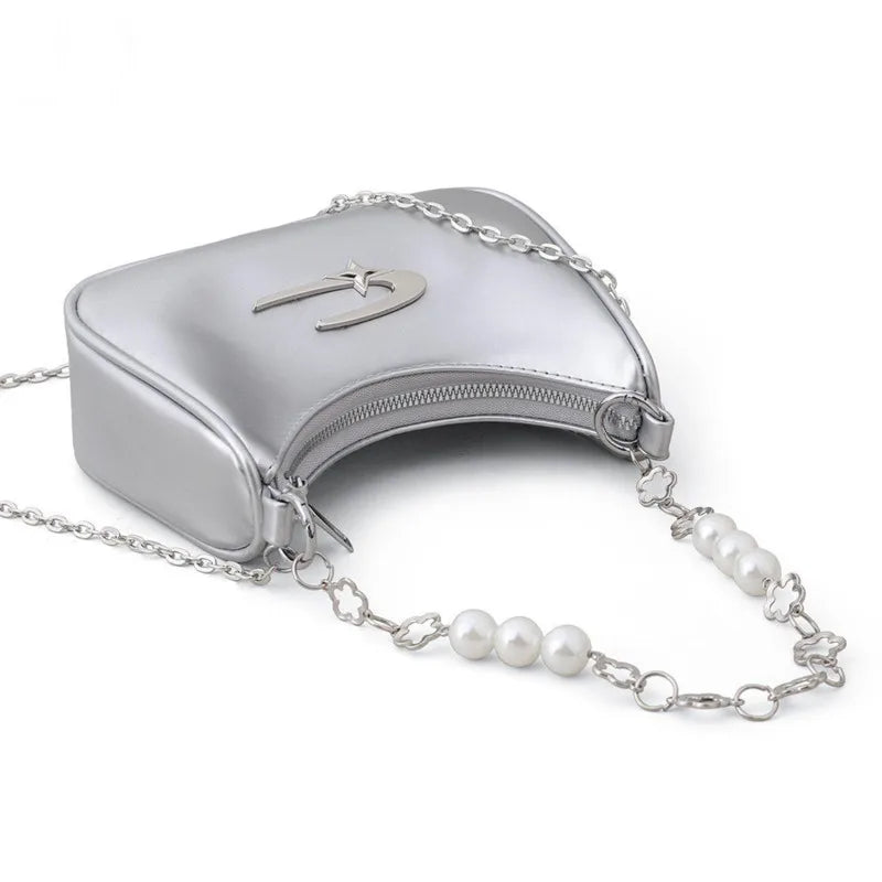 Fashion Silver Zippper Bag For Women