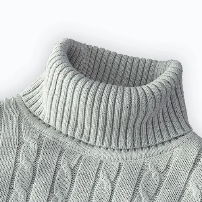 Men's High Neck Sweater Solid Color Pullover Knitted Warm Casual Turtleneck Sweatwear Woolen