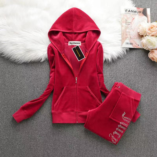 Women Outfit Luxury Elegant Juicy Velvet Tracksuit