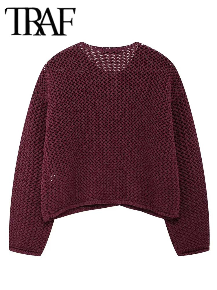 TRAF Autumn Winter Knitted Cardigans For Women