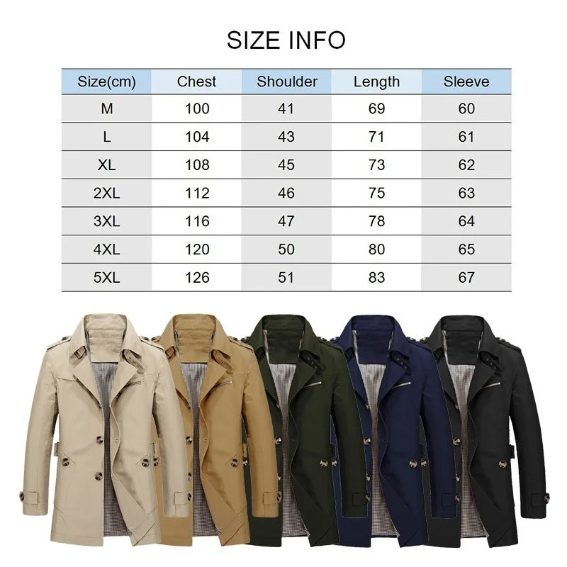 Foreign Trade Men's Clothing New Autumn Men's Casual Jacket Medium Long Cotton