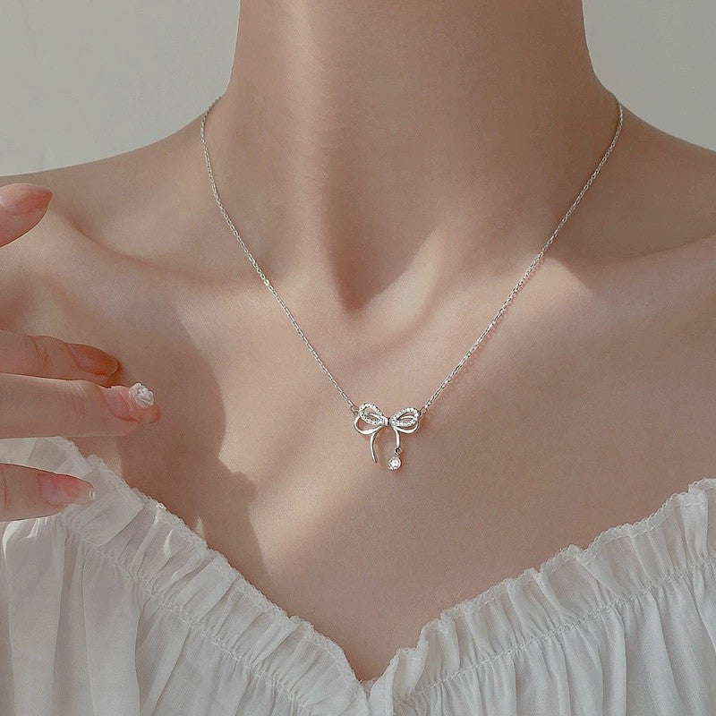 Trendy Love Heart Necklace Women Korean Crystal