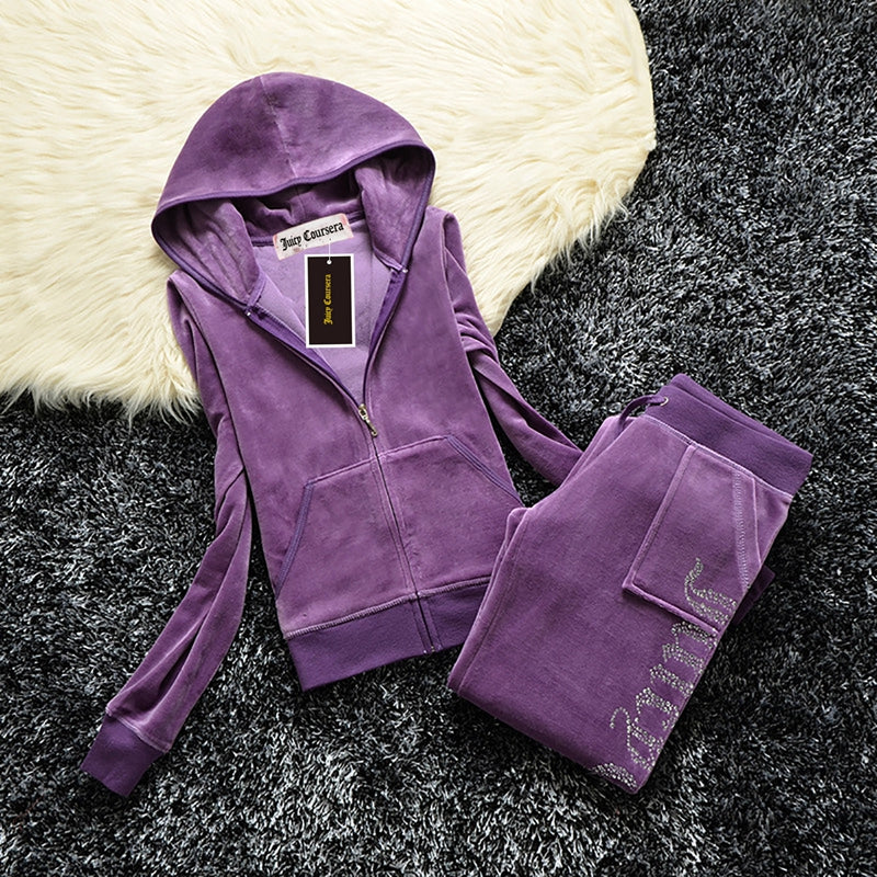 Women Outfit Luxury Elegant Juicy Velvet Tracksuit