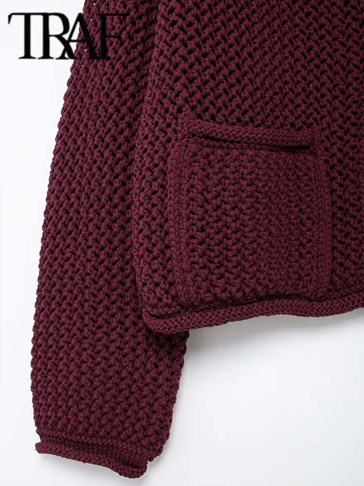 TRAF Autumn Winter Knitted Cardigans For Women